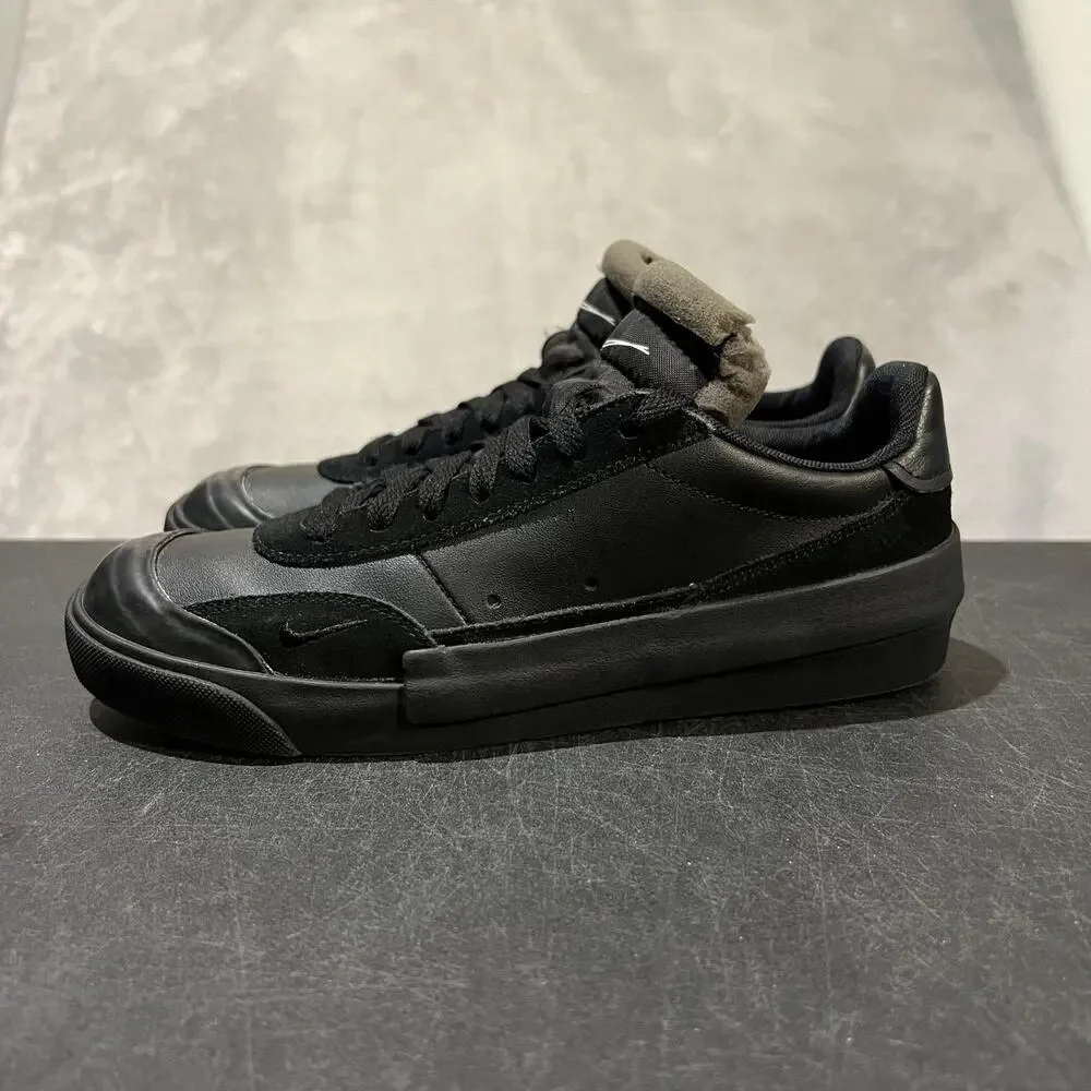 Nike Drop-Type N.354 Shoes Youth Size 5.5Y Black Low Top Leather Suede Casual